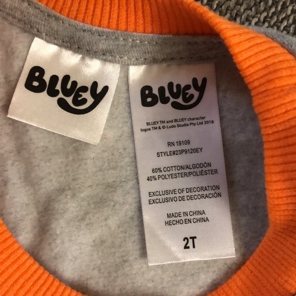 MOOSE Toddler Boys Bluey Bingo Halloween Fleece Sweatshirt and Bottom Set 2T - Picture 13 of 16